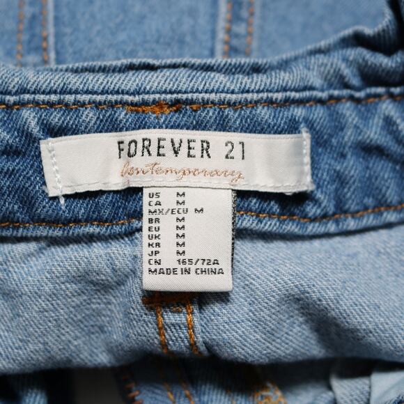 Forever 21 Paperbag High Waist Denim Shorts Cuffed Cotton Jean Shorts Size M - Picture 5 of 7